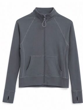 Threads 4 Thought Gray Zip Front Athletic Jacket XS Thumbhole Sleeves